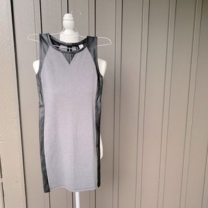Gray and Pleather Mini Dress